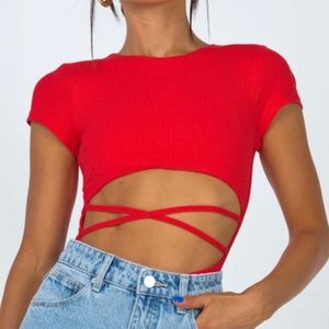 Princess Polly Nicola Bodysuit Red